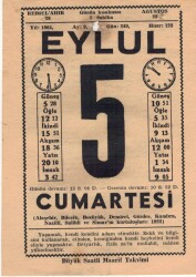 5 Eylül 1964 Takvim Yaprağı EFM(N)3587 - 1