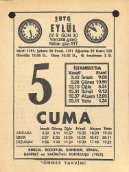 5 Eylül 1975 Takvim Yaprağı - Doğum Günü Hediyesi EFM(N)12491 - Gökçekoleksiyon