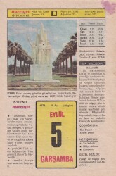 5 Eylül 1979 Takvim Yaprağı -Doğum Günü Hediyesi EFM(N)6346 - Gökçekoleksiyon