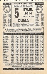 5 Eylül 2014 Takvim Yaprağı - Doğum Günü Hediyesi EFMN14295 - Gökçekoleksiyon