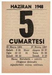 5 Haziran 1948 Takvim Yaprağı EFM883 - 3