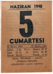 5 Haziran 1948 Takvim Yaprağı EFM(N)1390 - 4