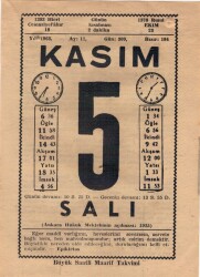 5 Kasım 1963 Takvim Yaprağı EFM(N)3657 - 2