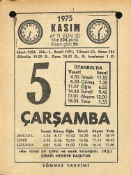 5 Kasım 1975 Takvim Yaprağı - Doğum Günü Hediyesi EFM(N)12577 - Gökçekoleksiyon
