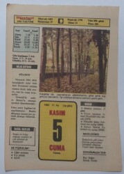 5 Kasım 1982 Takvim Yaprağı - Doğum Günü Hediyesi EFM(N)7341 - Gökçekoleksiyon