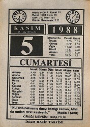 5 Kasım 1988 Takvim Yaprağı - Doğum Günü Hediyesi EFMN14625 - Gökçekoleksiyon