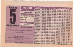 5 Kasım 2008 Takvim Yaprağı EFM(N)3801 - 1
