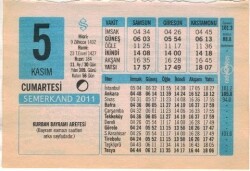 5 Kasım 2011 Takvim Yaprağı EFM(N)1354 - 1