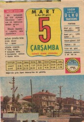 5 Mart 1980 Takvim Yaprağı EFM(N)6130 - Gökçekoleksiyon