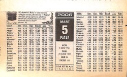 5 Mart 2006 Takvim Yaprağı - Doğum Günü Hediyesi EFMN13221 - Gökçekoleksiyon