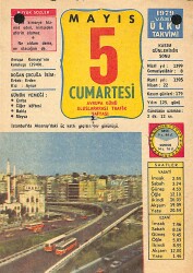 5 Mayıs 1979 Takvim Yaprağı - Doğum Günü Hediyesi EFMN13783 - Gökçekoleksiyon