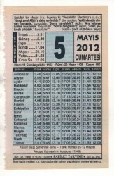 5 Mayıs 2012 Takvim Yaprağı EFM(N)1936 - 2