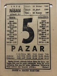 5 Nisan 1970 Takvim Yaprağı - Doğum Günü Hediyesi EFM(N)8261 - 2