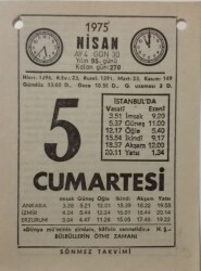 5 Nisan 1975 Takvim Yaprağı - Doğum Günü Hediyesi EFM(N)8132 - 2