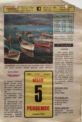 5 Nisan 1979 Takvim Yaprağı - Doğum Günü Hediyesi EFM(N)8510 - 2
