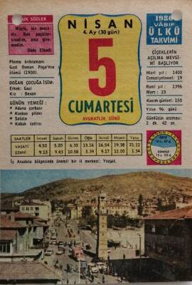 5 Nisan 1980 Takvim Yaprağı - Doğum Günü Hediyesi EFM(N)8419 - 2