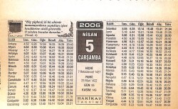 5 Nisan 2006 Takvim Yaprağı - Doğum Günü Hediyesi EFMN13252 - Gökçekoleksiyon