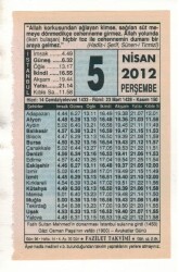 5 Nisan 2012 Takvim Yaprağı EFM(N)1906 - 3