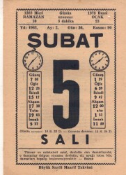 5 Şubat 1963 Takvim Yaprağı EFM(N)5694 - 3