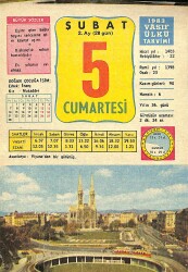 5 Şubat 1983 Takvim Yaprağı - Doğum Günü Hediyesi EFM(N)11740 - Gökçekoleksiyon