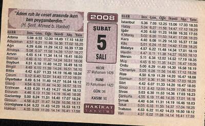 5 Şubat 2008 Takvim Yaprağı - Doğum Günü Hediyesi EFM(N)7499 - 1