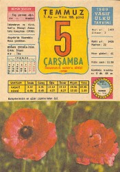 5 Temmuz 1989 Takvim Yaprağı - Doğum Günü Hediyesi EFMN13901 - Gökçekoleksiyon