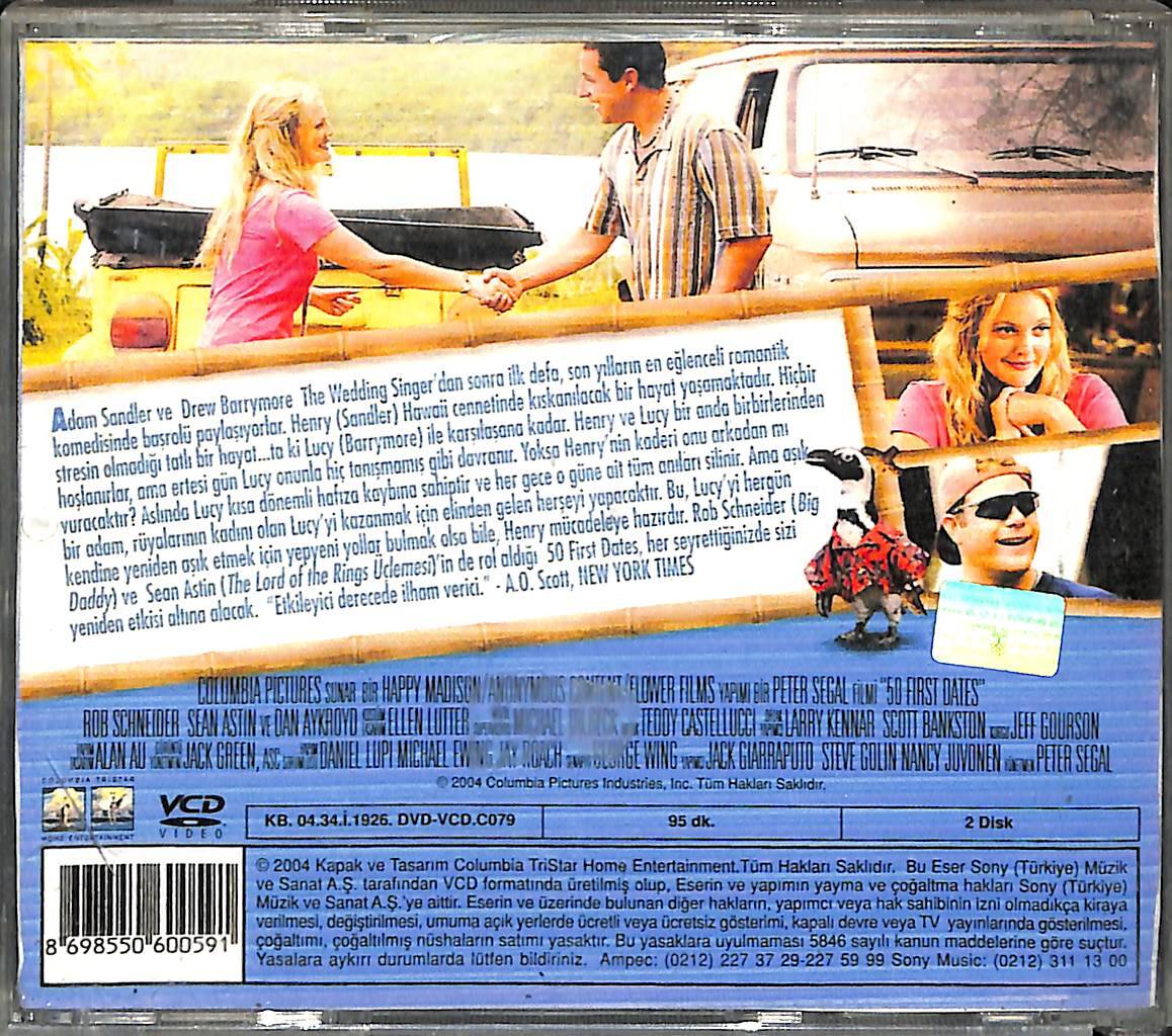 50 İlk Öpücük - 50 First Dates VCD Film (İkinci El) VCD27757 - 2