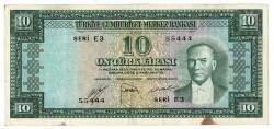 5.Emisyon 1.Tertip 10 Türk Lirası Seri E3 NATUREL/ÇÇT TCK9291 - 1