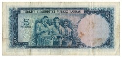 5.Emisyon 1.Tertip 5 Türk Lirası Seri B12 NATUREL/ÇT TCK9279 - 2