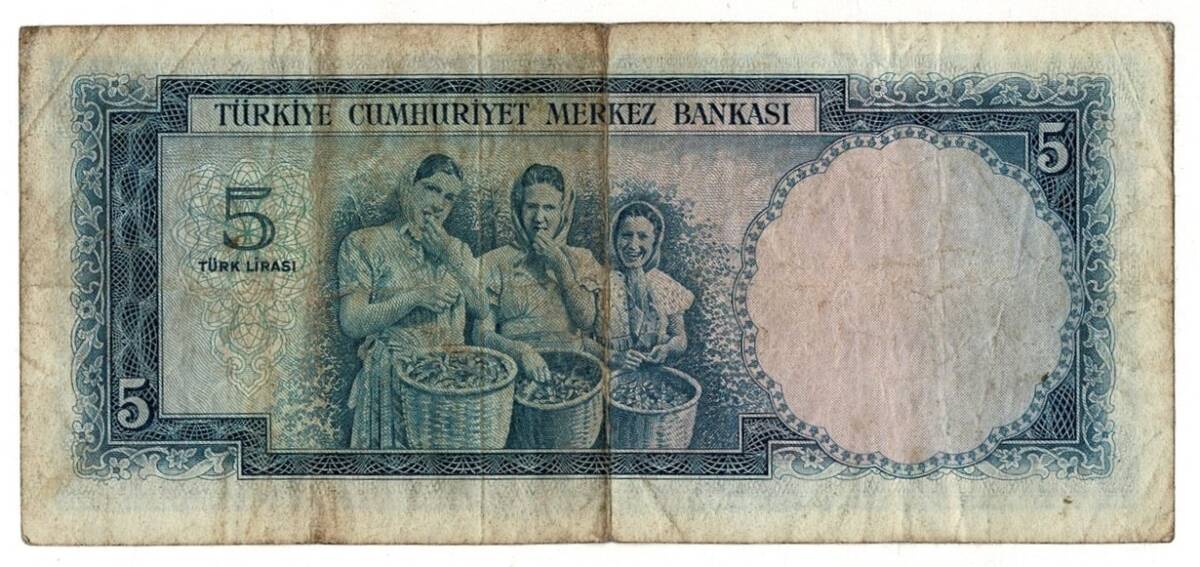 5.Emisyon 1.Tertip 5 Türk Lirası Seri C1 NATUREL/ÇT TCK9281 - 2