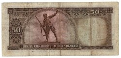 5.Emisyon 1.Tertip 50 Türk Lirası Seri B7 NATUREL/ÇT TCK9262 - 2