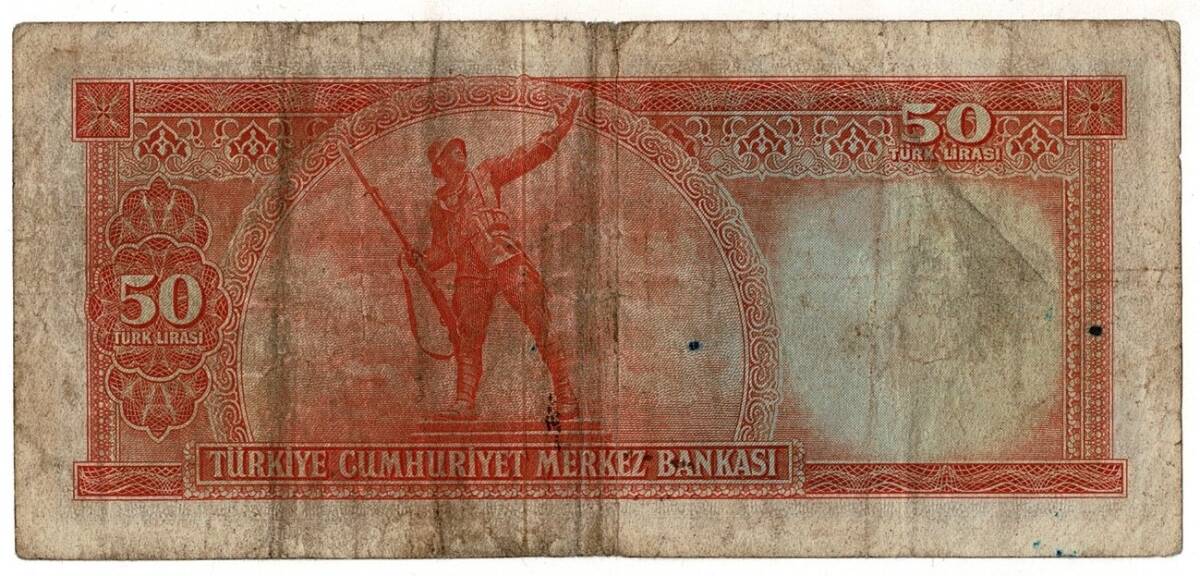 5.Emisyon 2.Tertip 50 Türk Lirası Seri İ6 NATUREL/Temiz TCK9256 - 2