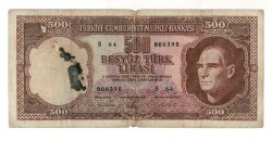 5.Emisyon 3. Tertip 500 Türk Lirası Seri S 64 HALİYLE TCK9459 - 1