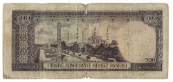 5.Emisyon 4. Tertip 500 Türk Lirası Seri V 60 HALİYLE TCK9456 - 2