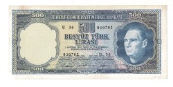 5.Emisyon 4. Tertip 500 Türk Seri U36 Haliyle TCK9460 - 1