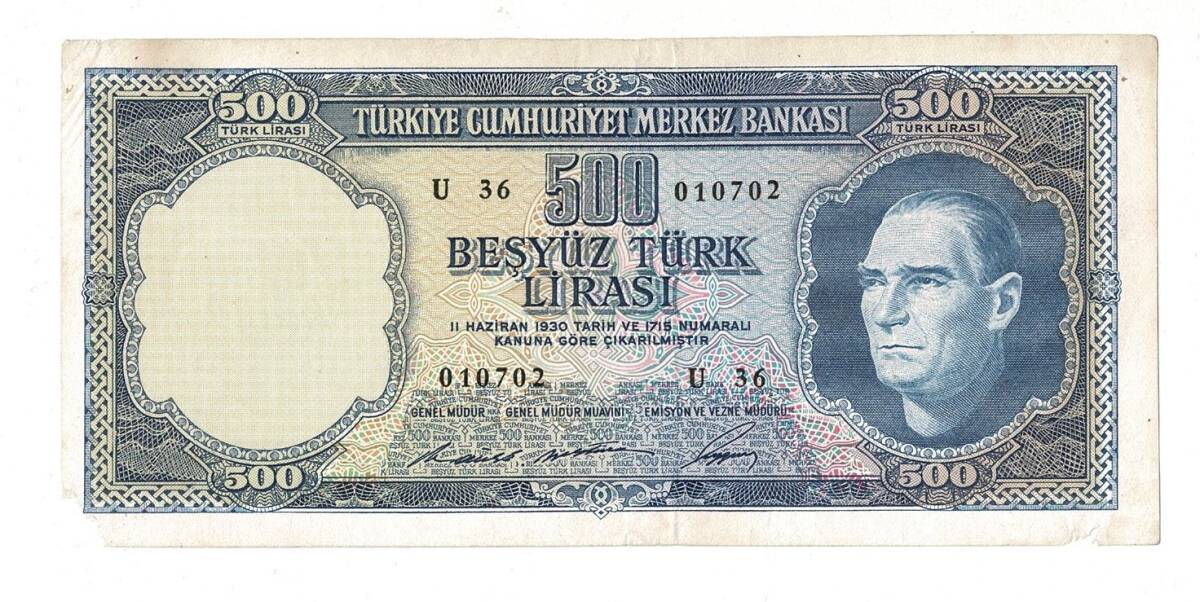 5.Emisyon 4. Tertip 500 Türk Seri U36 Haliyle TCK9460 - 1