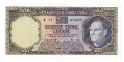 5.Emisyon 4. Tertip 500 Türk Seri V55 ÇÇT++ TCK9465 - 1