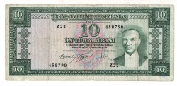 5.Emisyon 5. Tertip 10 Türk Lirası Seri Z22 Temiz TCK9387 - 1