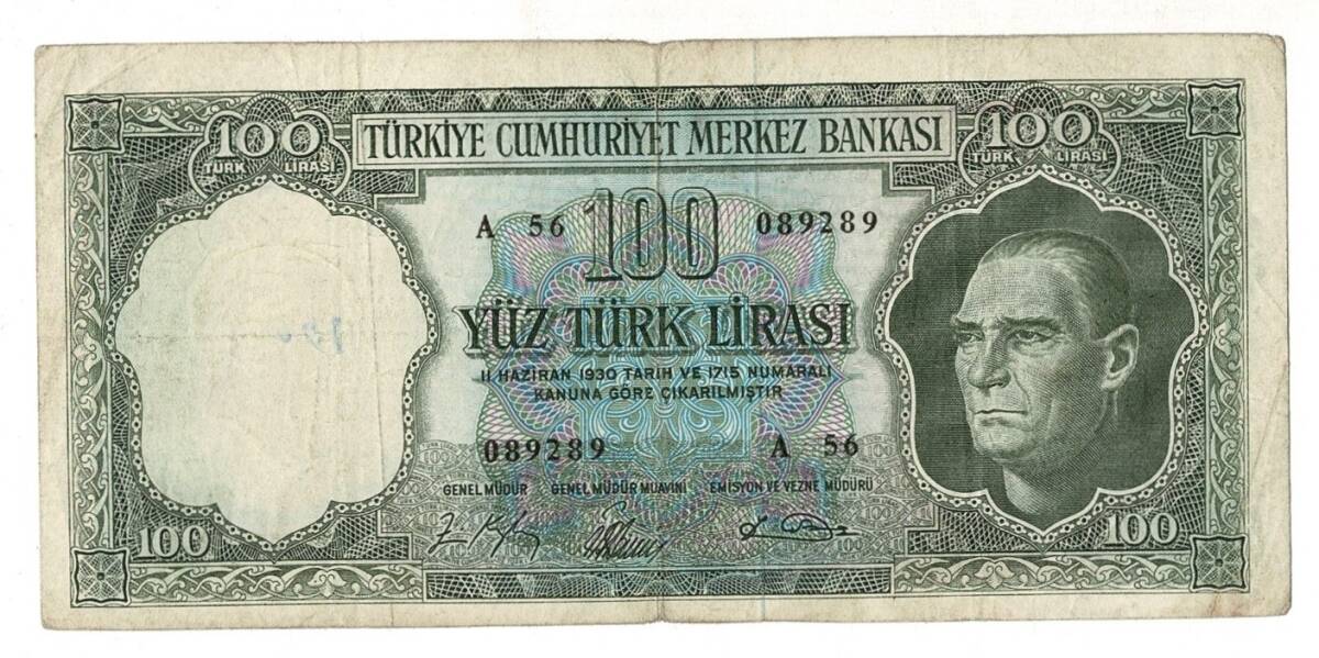 5.Emisyon 5. Tertip 100 Türk Lirası Seri A 56 TEMİZ TCK9434 - 1