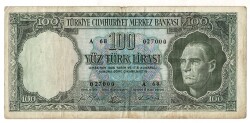 5.Emisyon 5. Tertip 100 Türk Lirası Seri A 68 ÇOK TEMİZ TCK9436 - 1