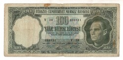 5.Emisyon 5. Tertip 100 Türk Lirası Seri Y 20 TEMİZ TCK9437 - 1