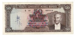 5.Emisyon 5. Tertip 50 Türk Seri E18 NATURAL/ÇÇT+ TCK9402 - 1