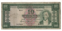 5.Emisyon 5. Tertip 10 Türk Lirası Seri Z61 Temiz TCK9393 - 1