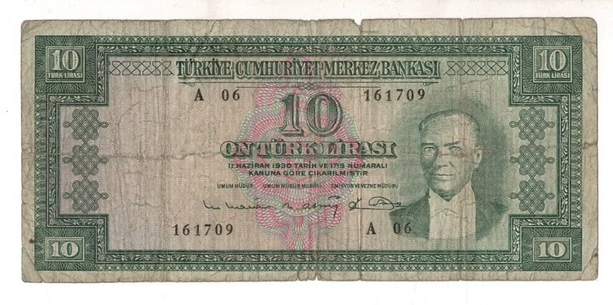 5.Emisyon 6. Tertip 10 Türk Lirası Seri A06 Haliyle TCK9381 - 1