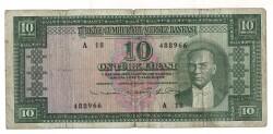 5.Emisyon 6. Tertip 10 Türk Lirası Seri A18 Temiz TCK9369 - 1