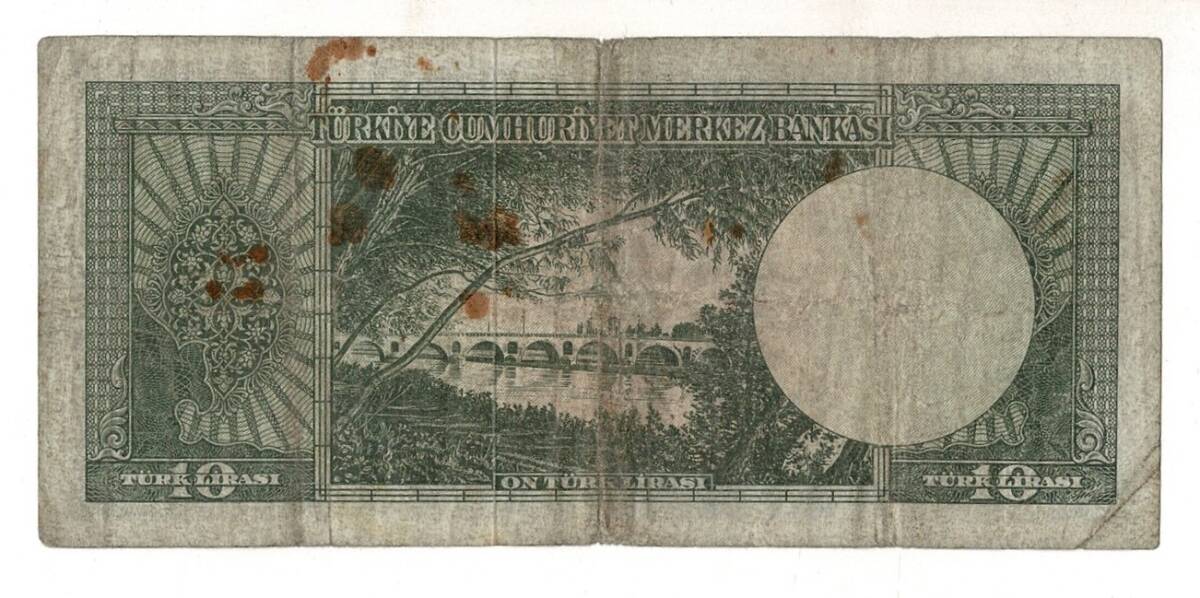 5.Emisyon 6. Tertip 10 Türk Lirası Seri A19 Temiz TCK9374 - 2