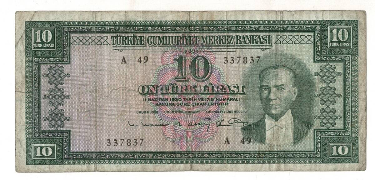 5.Emisyon 6. Tertip 10 Türk Lirası Seri A49 ÇT TCK9378 - 1
