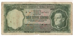 5.Emisyon 6. Tertip 100 Türk Lirası Seri D 64 HALİYLE TCK9438 - 1