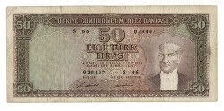 5.Emisyon 7. Tertip 50 Türk Lirası Seri S66 ÇT TCK9411 - 1
