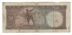 5.Emisyon 7. Tertip 50 Türk Lirası Seri V06 Temiz TCK9415 - 2